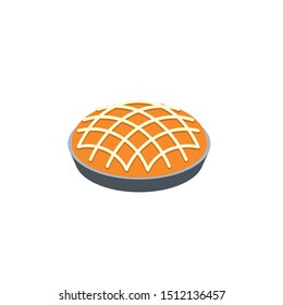Apple pie vector 3d isometric, color web icons set, new flat style. Creative illustration design, idea for infographics.