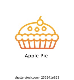 Ícone de contorno de Gradiente do Vetor de Pizza da Apple. Arquivo Eps 10