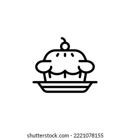 apple pie vector icon. bakery icon outline style. perfect use for logo, presentation, website, and more. simple modern icon design line style