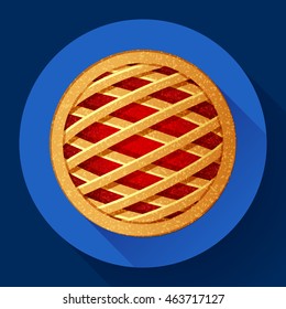 Apple Pie vector icon Flat style
