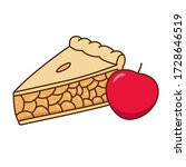 Apple pie vector illustration in cartoon style isolated on white background. Apple pie clip art