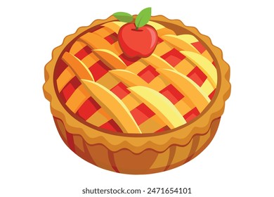 Apple Pie vector illustration white background
