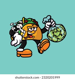 tacos vectoriales de la tarta de manzana torta vectorial de la torta de vectores de la vaquilla de la manzana aguantar la hierba de la cannabis nug