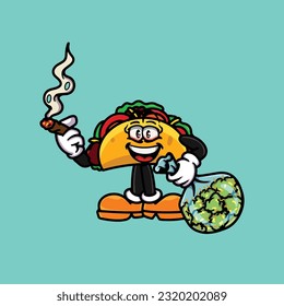 apple pie vector tacos vector cake smoking blunt hold weed cannabis bud nug