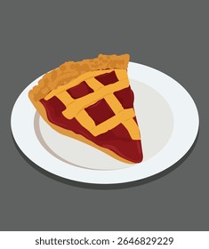  apple pie.Piece of pie with filling di atas piring