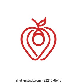 Apple Pin Line Logo Design