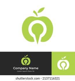 Logotipo de ubicación del pin de Apple perfecto para marca identidad visual y negocios