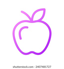 Apple pixel perfect gradient linear ui icon. Delicious and sweet fruit. Healthy food. Fresh product. Line color user interface symbol. Modern style pictogram. Vector isolated outline illustration