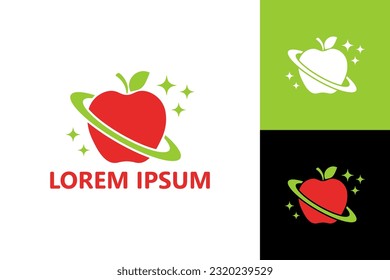 Apple planet logo template design vector