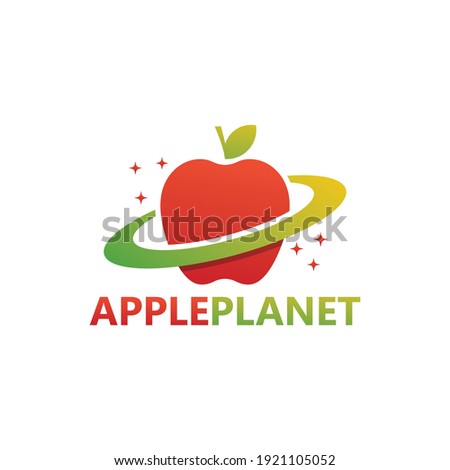 Apple planet logo template design