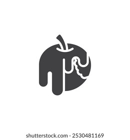 An apple with poison vector icon. filled flat sign for mobile concept and web design. Poison Apple glyph icon. Symbol, logo illustration. Vector graphics