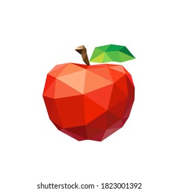 Apple Polygon Art. Vector Illustration Of A 3D Apple Logo. Low Poly Apples.