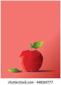 Apple polygon design vector illustration.