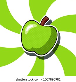 apple pop art cartoon vector illustration 