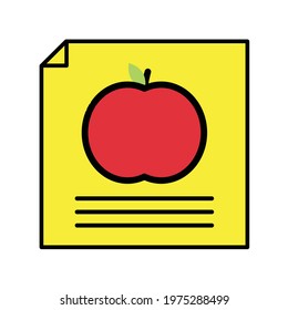 Apple poster Illustration. modern simple vector icon, flat graphic symbol in trendy flat design style. wallpaper. lockscreen. pattern. frame, background, backdrop, sign, logo.