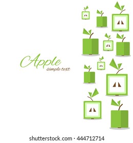 Apple poster, vector, design, background.