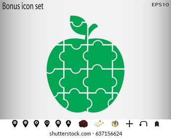 apple puzzle icon, vector illustration eps10