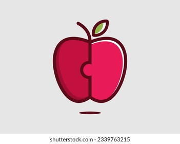 Apple Puzzle Logo design concept