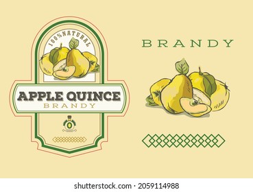 Apple Quince Brandy Label Design