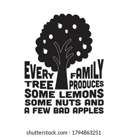 Apple Quote and saying. Every family tree produces some lemons.