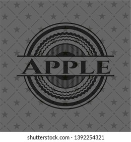 Apple realistic dark emblem. Vector Illustration. Detailed.