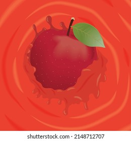 apple realistic fresh fruit poster