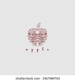 Apple with red abstract streaks