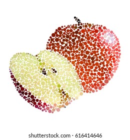 Apple red with dice mosaic circles