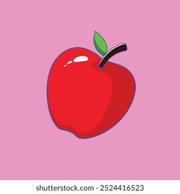 Apple red with face design illustration
