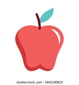 apple red fresh fruit nature icon vector illustration design