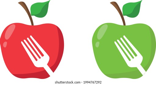 Ilustración vectorial del logotipo rojo y verde de Apple 