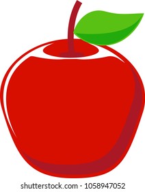Apple red with Leaf Vector