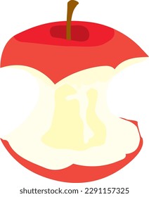 apple red organic waste illustration flat style