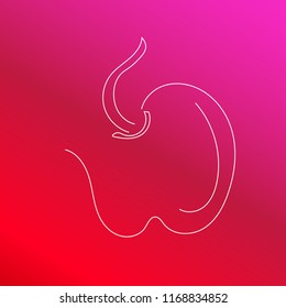 apple red and pink gradient material white icon minimal logo design