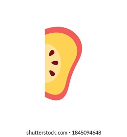 apple red portion fresh fruit nature icon vector illustration design