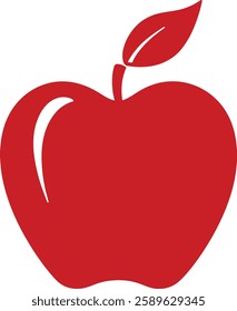 Apple Red Silhouette Vector Illustration – Fruit Outline for Design