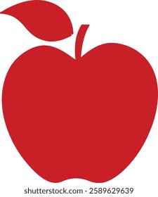 Apple Red Silhouette Vector Illustration – Fruit Outline for Design