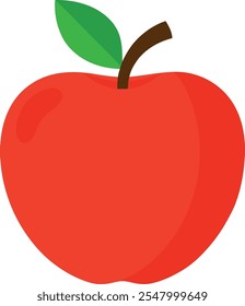 Apple, Red Apple, Vector art illustration