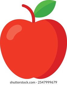 Apple, Red Apple, Vector art illustration