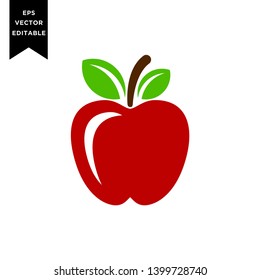 Apple red vector icon, designs illustration logo