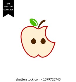 Apple red vector icon, designs illustration logo