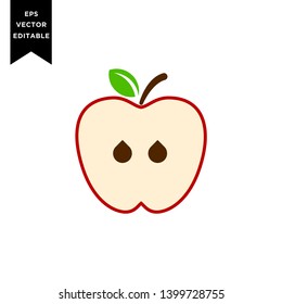 Apple red vector icon, designs illustration logo