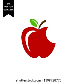Apple red vector icon, designs illustration logo