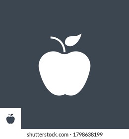 Icono de glifo vectorial relacionado con Apple. Aislado sobre fondo negro. Ilustración vectorial.