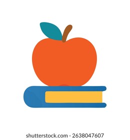 An Apple Resting on a Book Symbol of Education and Learning