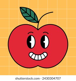Apple Retro Cartoon vector illustration