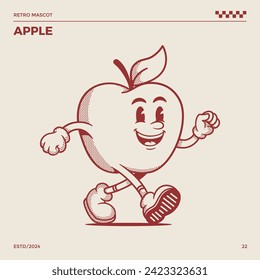 Apple Retro Mascot, cartoon mascot