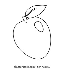 apple ripe fruit icon thin line