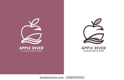 Design-Vorlage für Logo-Design von Apple und River.
