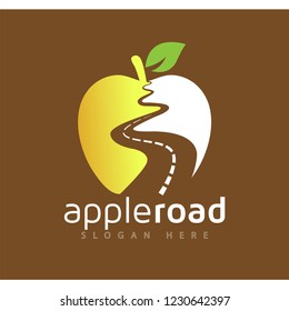 apple road logo vector element. road logo template